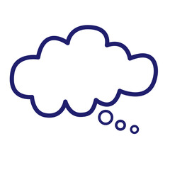 Thinking cloud bubble icon on white.
