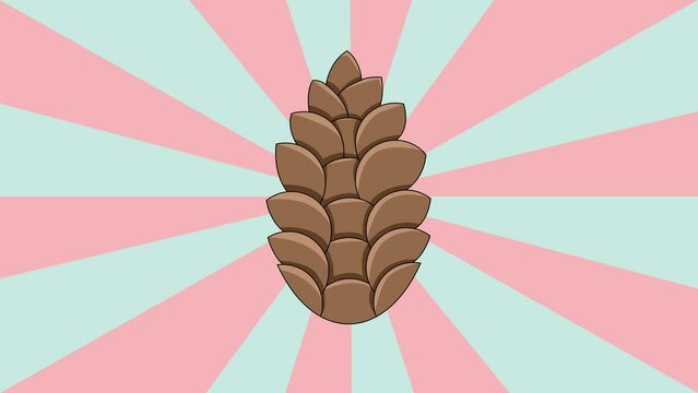Animated pine cone icon with a rotating background