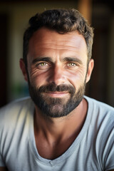Stock Image of a Young Mature Man in a Frontal View