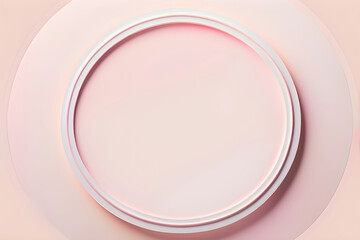 pastel pink background with white border pink circle space. Generative AI