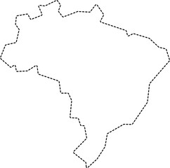dash line drawing of brazil map.
