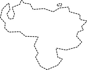 dash line drawing of venezuela map.