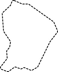 dash line drawing of french guiana map.