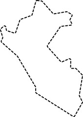 dash line drawing of peru map.