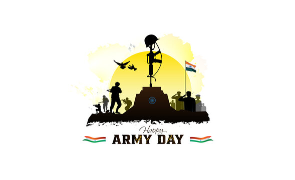 Indian Martyrs day, diwas people and army remembering Indian Freedom Fighter, army saluting gun and tricolor flag, kargil vijay diwas background Amar Jawan Jyoti hindi text
