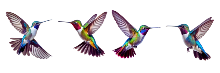 Stickers pour porte Colibri Set of hummingbird in flaying, isolated over on a white background(2)