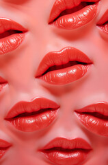 Obraz premium close up lips of woman background.Minimal creative make up concept