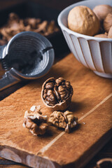 Walnuts and nutcracker