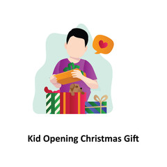 Opening christmas gift Vector Illustration that can be easily modified or edit

