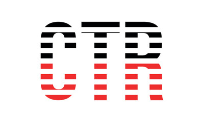 CTR three initial letter iconic line negative space minimal logo design vector template. monogram, abstract, wordmark, business, typography, minimalist, brand, company, flat, modern, unique, simple