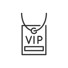 VIP badge, linear icon. Line with editable stroke