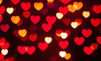 Heart bokeh background, valentine's day background.