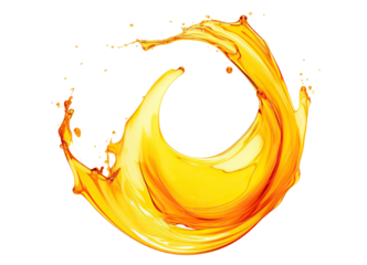 Round-shaped golden oil splash, cut out