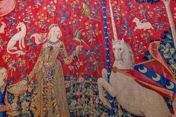 The lady and the unicorn tapestry, Cluny chapel, Paris, France © photogolfer