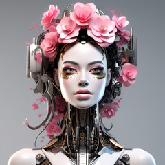 an exquisite mechanical AI bot, a masterpiece of beauty and innovation