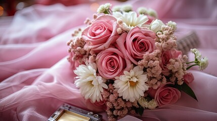 Wedding flowers and documents with a cost plan