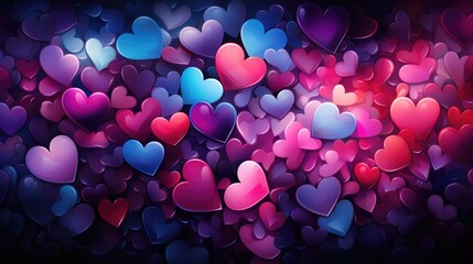 Many small colorful hearts for Valentines day