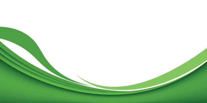 Abstract green curve banner background.