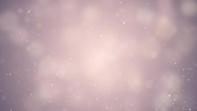 rose gold bokeh and shiny stars 4k animation, new year and Christmas glowing motion background