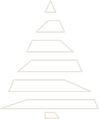 Modern white Christmas tree design, PNG file no background