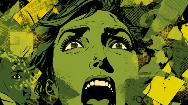 woman's face drawn in comics style