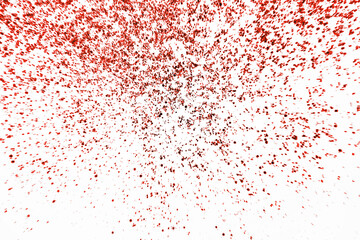 Red  glitter isolated on white background