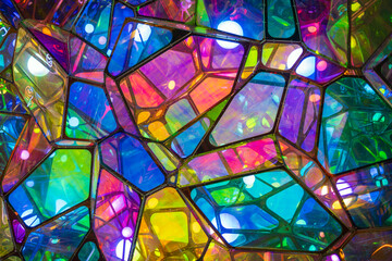 Mosaic geometric pattern stained glass lamp background