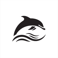 dolphin silhouette: Graceful Oceanic Dolphins, Playful Marine Mammals, and Dynamic Dolphin Leaps in Elegant Silhouettes - Minimallest fish black vector
