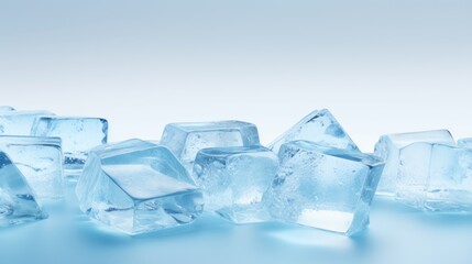 Ice cubes isolated on white background.