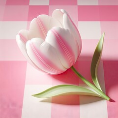 white pink  tulip
