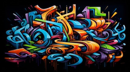 graffiti style on charcoal background