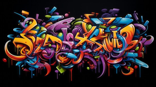 graffiti style on charcoal background