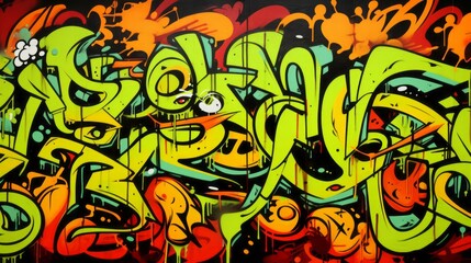 Fototapeta premium graffiti style on chartreuse background