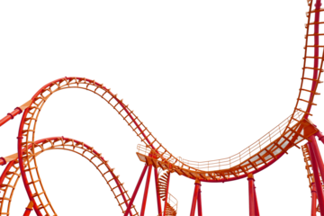 Rollercoaster isolated transparency background..