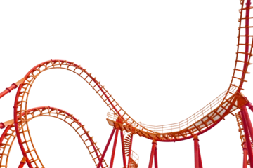 Foto op Canvas Rollercoaster isolated transparency background.. © moderngolf1984