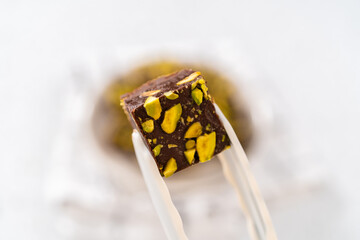 Chocolate pistachio fudge