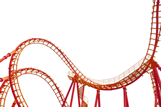 Rollercoaster isolated transparency background..