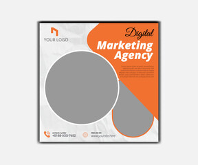creative marketing agency corporate business square social media post banner 