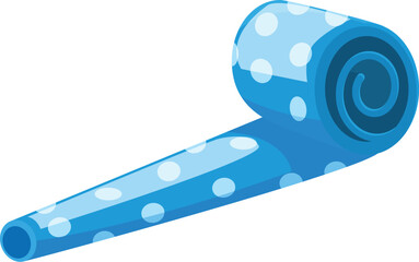 Blue party blower icon cartoon vector. Event gift. Cheers striped - obrazy, fototapety, plakaty