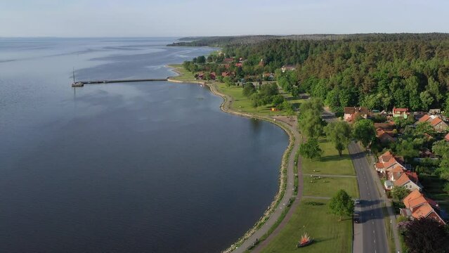 Curonian Spit national park, Juodkrante, Lithuania, aerial view