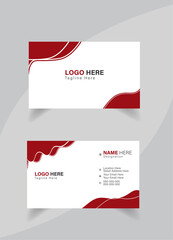 Unique, modern and simple name card and business card red colour
