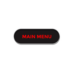  main menu black simple button. 3d main menu sign vector illustration