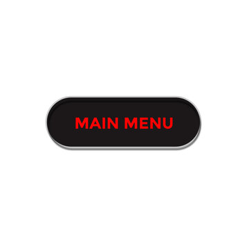  main menu black simple button. 3d main menu sign vector illustration
