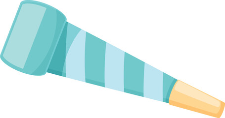Striped party blower icon cartoon vector. Festive celebrate. Event gift
