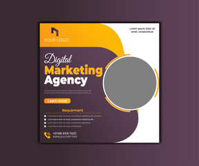 creative marketing agency corporate business square social media post banner 
