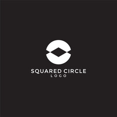 Squared circle simple logo vector image