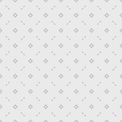 Subtle abstract geometric seamless pattern in oriental style. Elegant minimal vector background. Simple graphic ornament. White and gray texture with diamond shapes, rhombuses, stars, grid, tiles