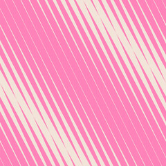 Vector abstract geometric seamless pattern with diagonal lines, streaks, halftone stripes. Funky sport style, urban art. Trendy background for girls in hot pink color. Modern sporty repeated design