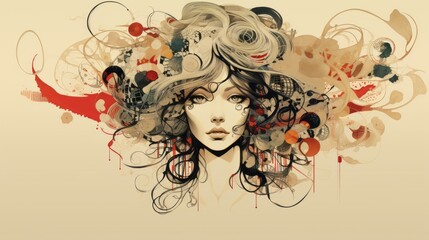 illustration of woman expressing Happiness, Sadness, Anger, Fear, Disgust, Surprise, Excitement, Gratitude, Joy, Jealousy, Embarrassment, Guilt, Anxiety, Satisfaction, Pride, Tranquility, Nostalgia