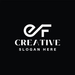 Abstract letter EF logo This logo icon incorporate with abstract shape in the creative way